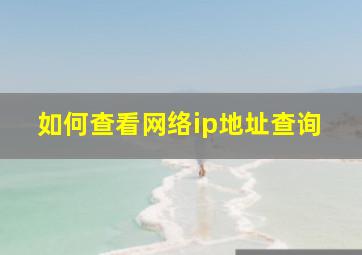 如何查看网络ip地址查询