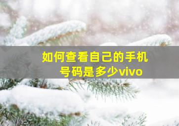 如何查看自己的手机号码是多少vivo