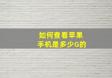 如何查看苹果手机是多少G的