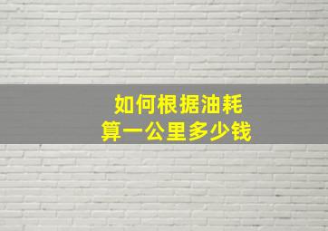 如何根据油耗算一公里多少钱