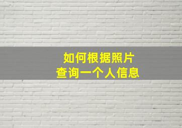 如何根据照片查询一个人信息