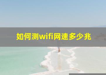 如何测wifi网速多少兆