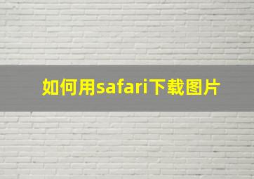 如何用safari下载图片