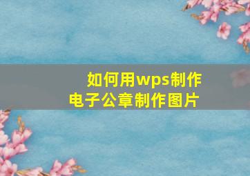 如何用wps制作电子公章制作图片