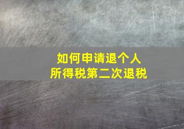 如何申请退个人所得税第二次退税