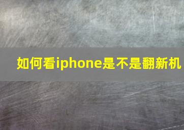 如何看iphone是不是翻新机