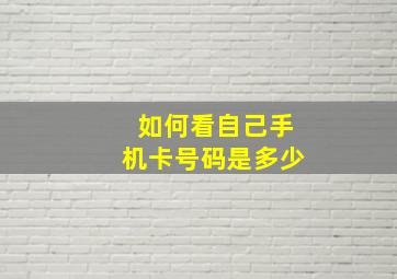 如何看自己手机卡号码是多少