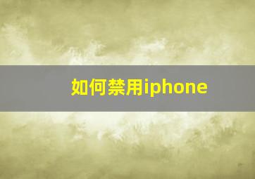 如何禁用iphone