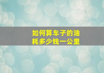 如何算车子的油耗多少钱一公里