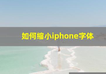 如何缩小iphone字体