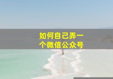 如何自己弄一个微信公众号