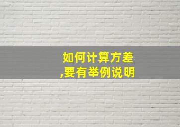 如何计算方差,要有举例说明