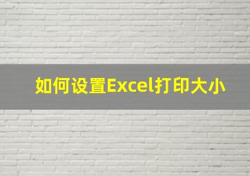 如何设置Excel打印大小