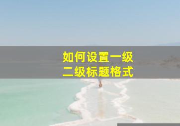 如何设置一级二级标题格式