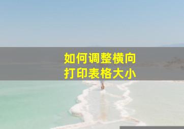 如何调整横向打印表格大小