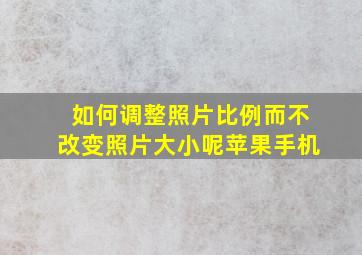 如何调整照片比例而不改变照片大小呢苹果手机