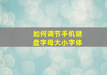 如何调节手机键盘字母大小字体