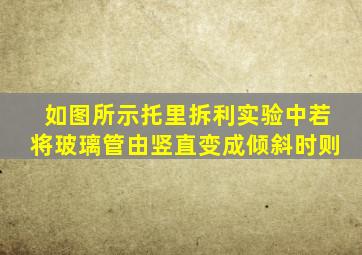 如图所示托里拆利实验中若将玻璃管由竖直变成倾斜时则