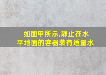 如图甲所示,静止在水平地面的容器装有适量水