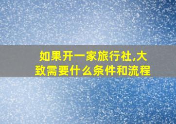 如果开一家旅行社,大致需要什么条件和流程