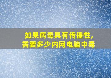 如果病毒具有传播性,需要多少内网电脑中毒