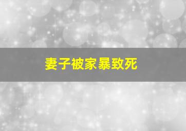 妻子被家暴致死