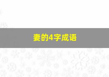 妻的4字成语