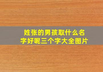 姓张的男孩取什么名字好呢三个字大全图片