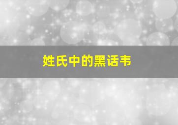 姓氏中的黑话韦