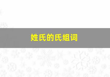 姓氏的氏组词