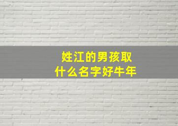 姓江的男孩取什么名字好牛年