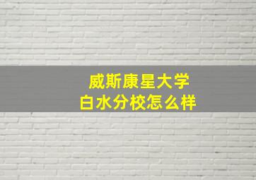 威斯康星大学白水分校怎么样