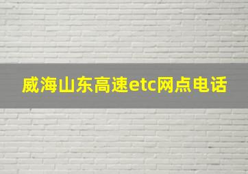 威海山东高速etc网点电话