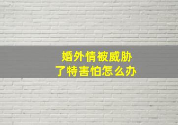 婚外情被威胁了特害怕怎么办