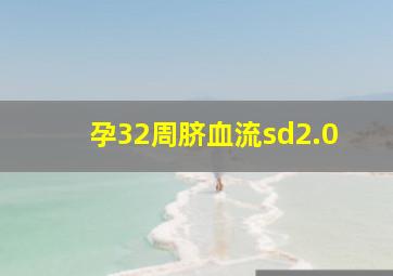 孕32周脐血流sd2.0