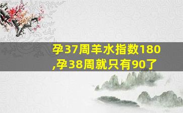 孕37周羊水指数180,孕38周就只有90了