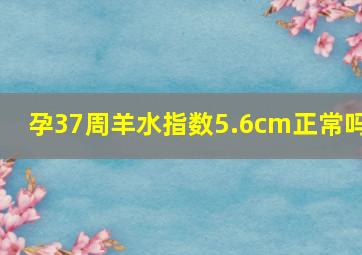 孕37周羊水指数5.6cm正常吗