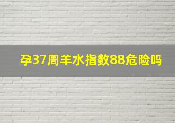 孕37周羊水指数88危险吗