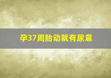 孕37周胎动就有尿意