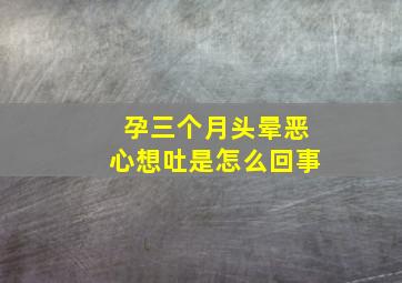 孕三个月头晕恶心想吐是怎么回事