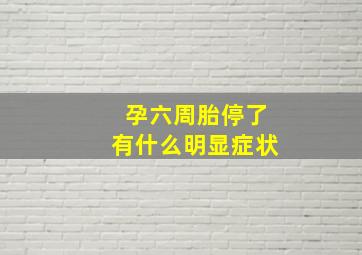 孕六周胎停了有什么明显症状