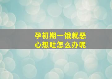 孕初期一饿就恶心想吐怎么办呢