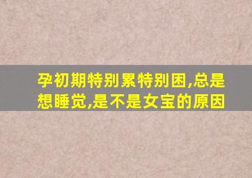 孕初期特别累特别困,总是想睡觉,是不是女宝的原因