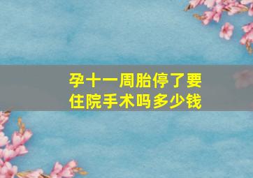 孕十一周胎停了要住院手术吗多少钱