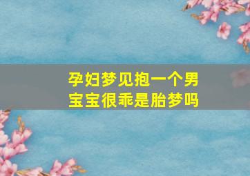 孕妇梦见抱一个男宝宝很乖是胎梦吗