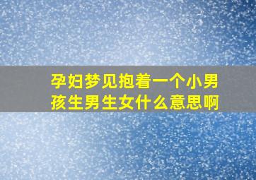 孕妇梦见抱着一个小男孩生男生女什么意思啊