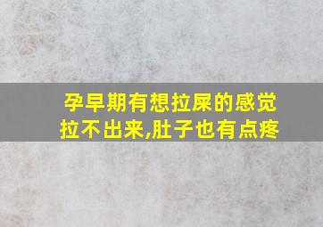 孕早期有想拉屎的感觉拉不出来,肚子也有点疼