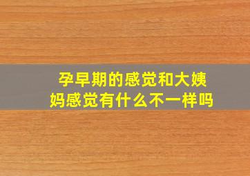 孕早期的感觉和大姨妈感觉有什么不一样吗