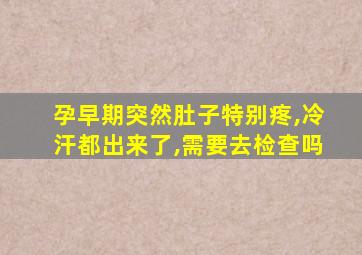 孕早期突然肚子特别疼,冷汗都出来了,需要去检查吗