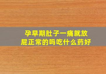 孕早期肚子一痛就放屁正常的吗吃什么药好